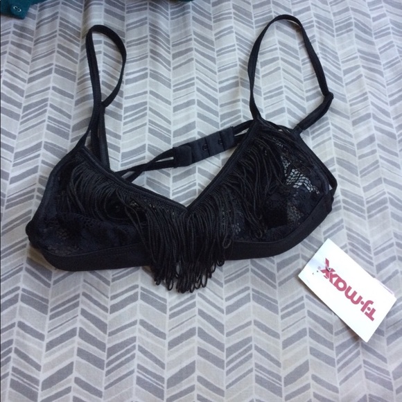 Lovers + Friends Black Fringe Bralette - Picture 5 of 7